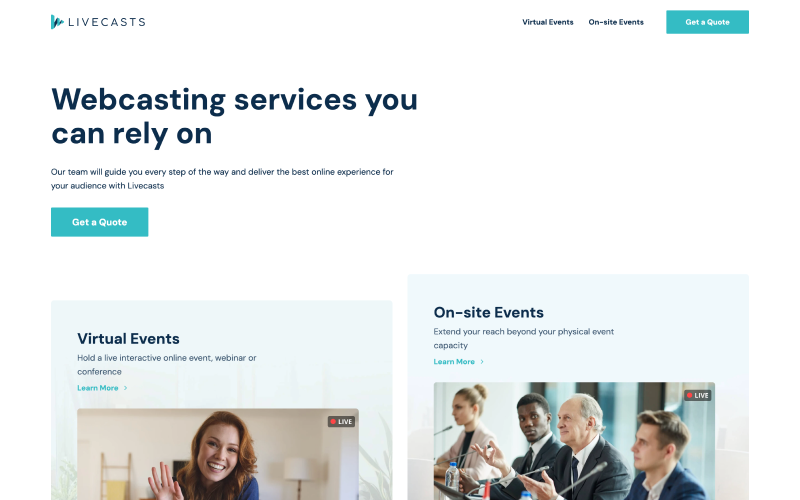 Homepage of the Livecast platform for streaming EU institutional events