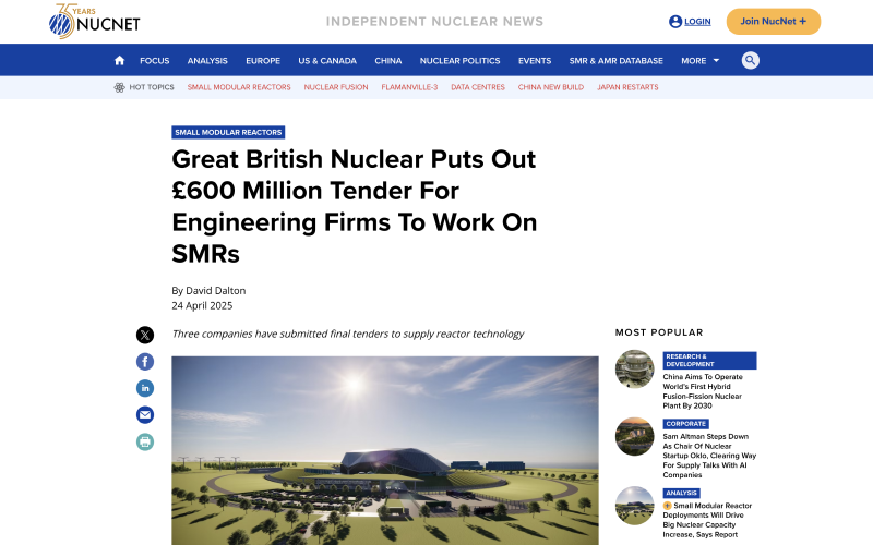 Nucnet Website Screenshot