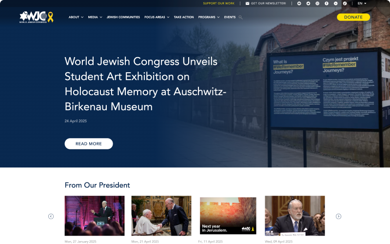 World Jewish Congress Screenshot